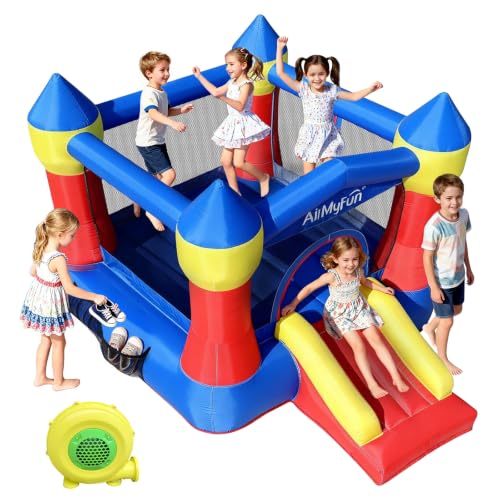 AirMyFun Toddler Bounce House with Blower for Kids 3-8, Inflatable Bouncy Jumping Castle with Slide, Indoor/Outdoor Jump Bouncer House, 82011A